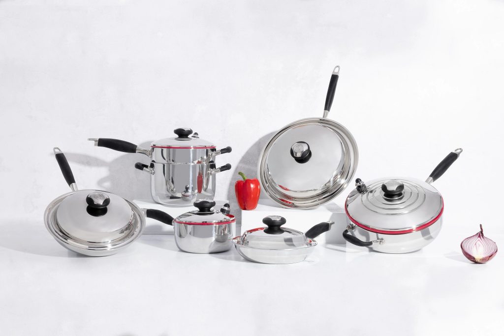 Royal Prestige 13 piezas juego de ollas quirúrgicas de acero inoxidable en Queens NY, distribuidor autorizado en Jackson Heights, cocina saludable sin aceite, crédito disponible y garantía premium